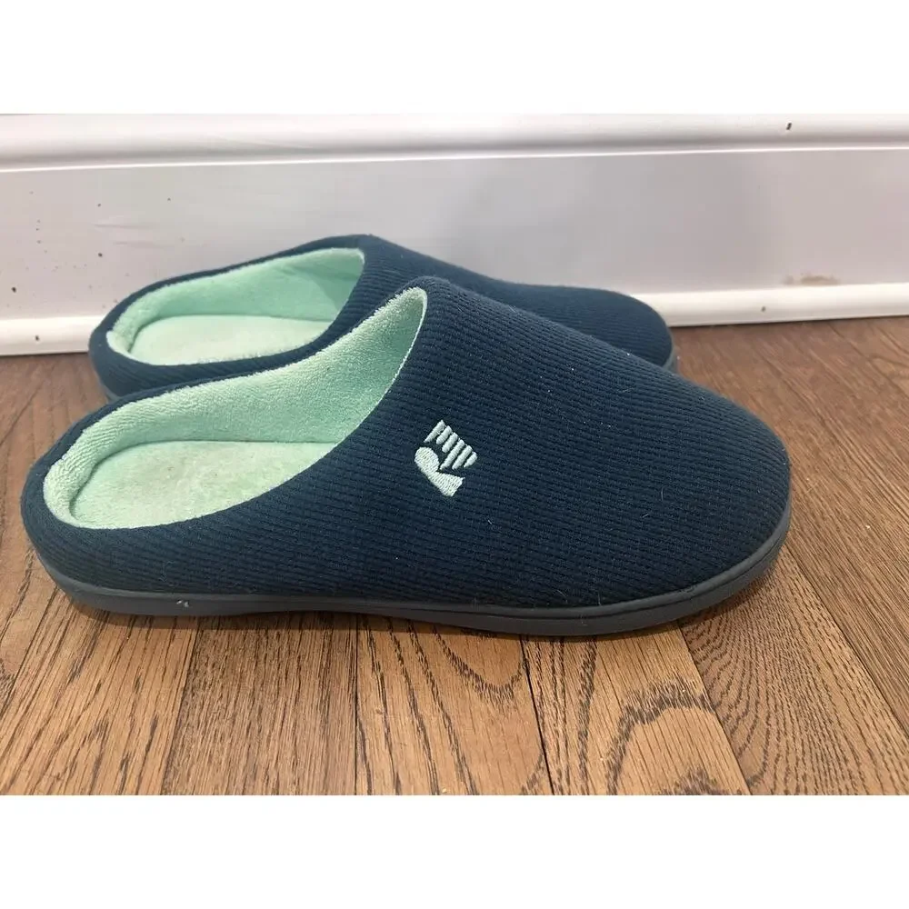 RockDove Original Two Tone Memory Foam Slipper Navy Clog XL 11-12 Gifts for Him